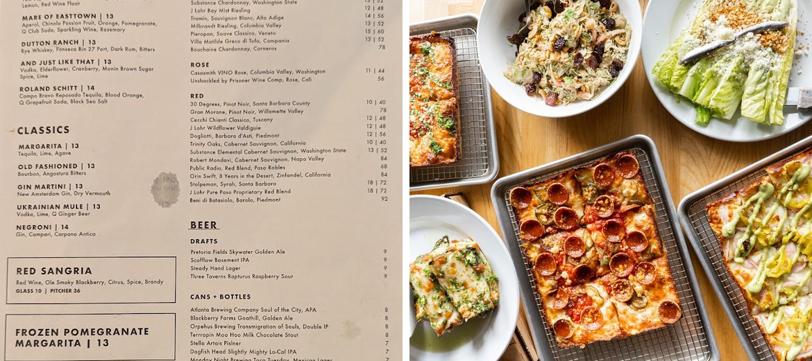 Emmy Squared Pizza: West Midtown Menu